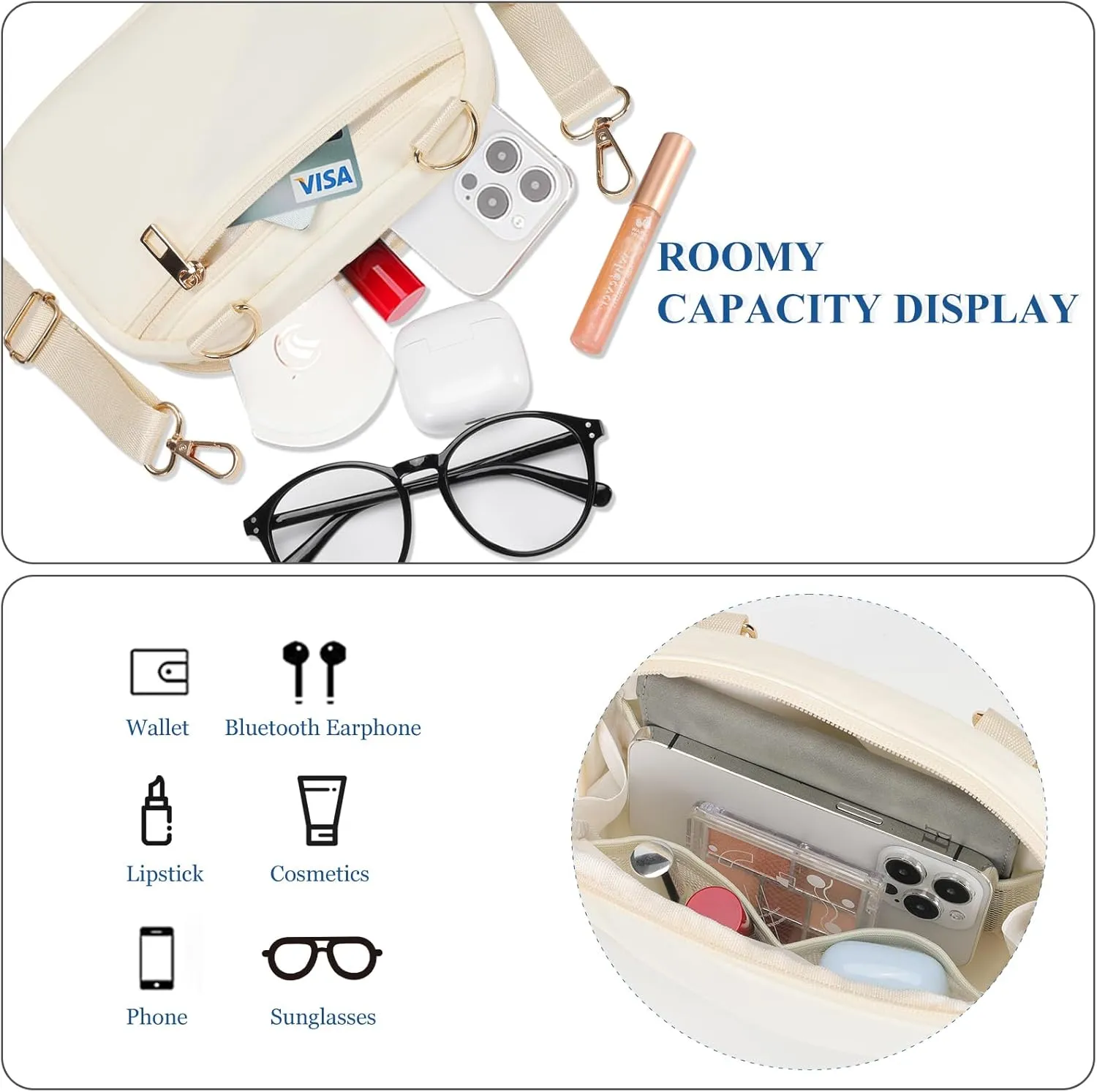 MAXTOP Small Nylon Crossbody Bags for Women Unisex Belt Bag Fanny Pack with Adjustable Strap for Traveling Shopping