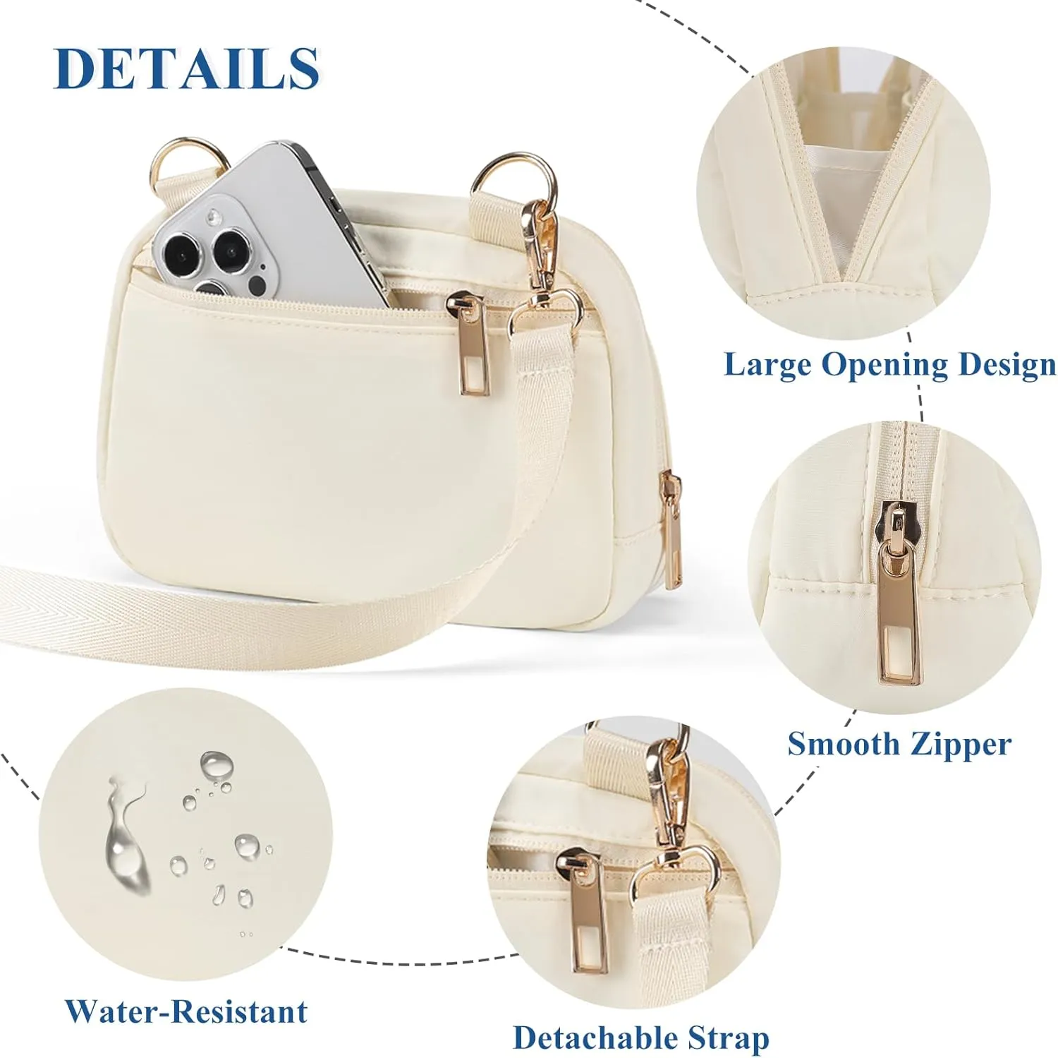 MAXTOP Small Nylon Crossbody Bags for Women Unisex Belt Bag Fanny Pack with Adjustable Strap for Traveling Shopping