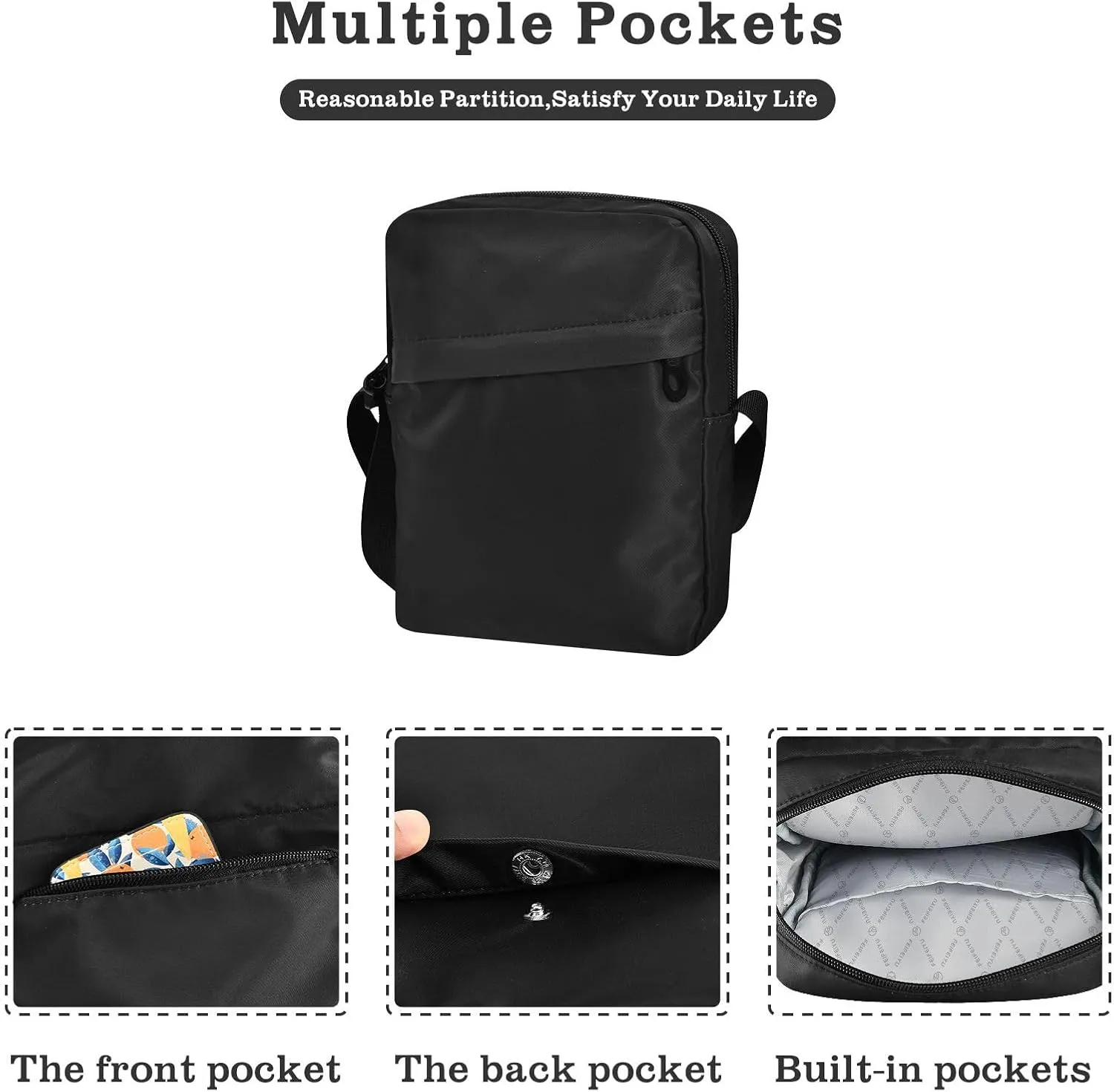 MCHIVER Small Messenger Bag Crossbody Bag for Men Women Cell Phone Shoulder Bag for Cycling Hiking Running