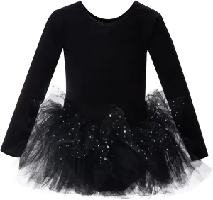 MdnMd Short Sleeve Glitter Dance Ballet Tutu Leotard Ballerina Outfit for Girls Toddler