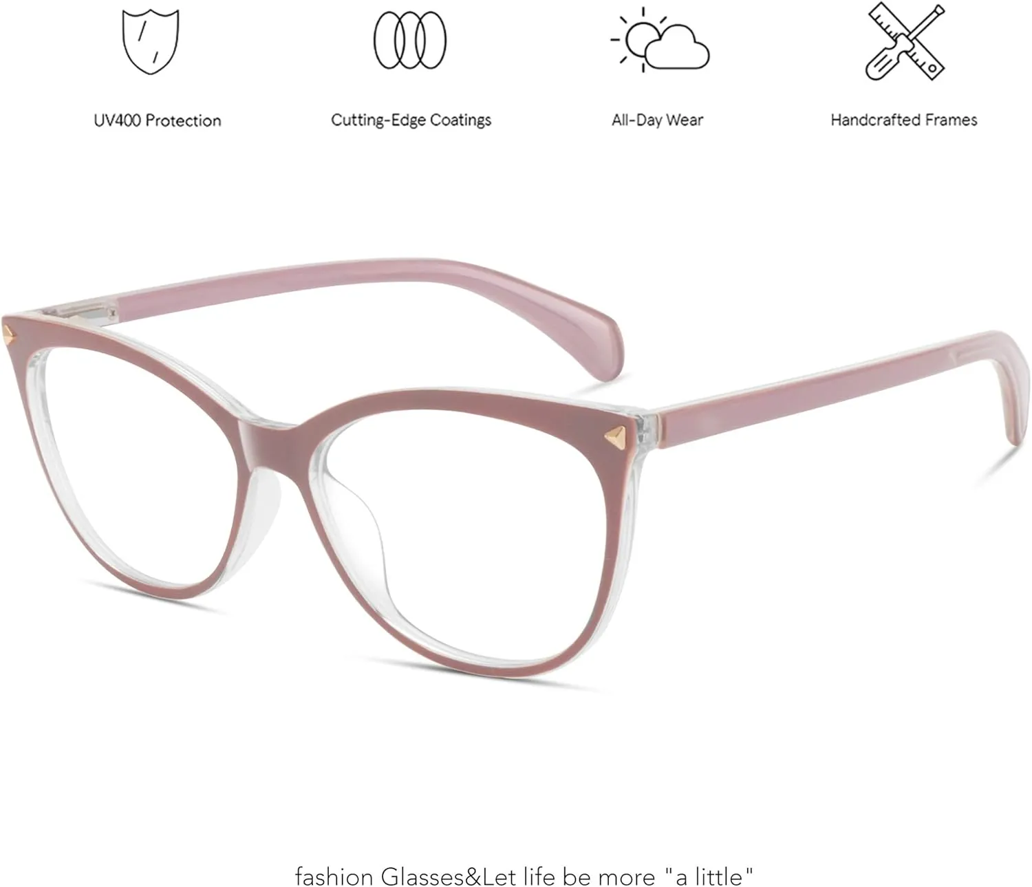 MEETSUN Non Prescription Glasses Frames For Women，Retro Cateye Fake Eyeglasses HD Clear Lens
