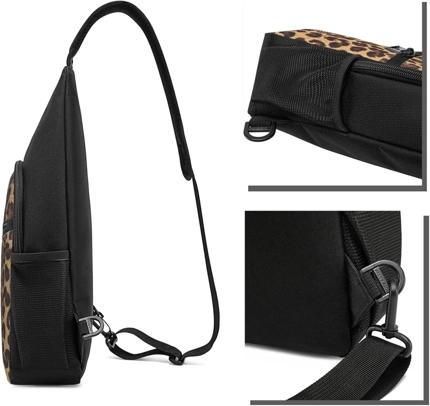 Men and Women Sling Bag Chest Daypack, Compatible with Cool Cheetah Leopard Print Shoulder Backpack Crossbody for Hiking/Camping/Running, Casual and Large Capacity Anti-Theft Rucksack