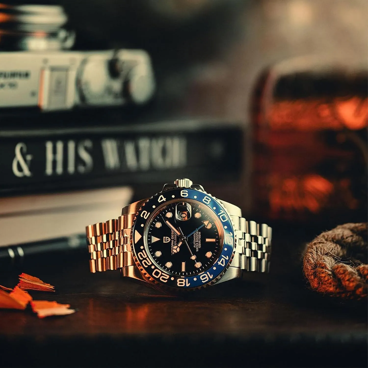 Men Watch Pagani Design GMT Watches for Men Automatic 40MM Date 100M Waterproof Stainless Steel Sapphire Glass Mechanical Wristwatches PD-1662