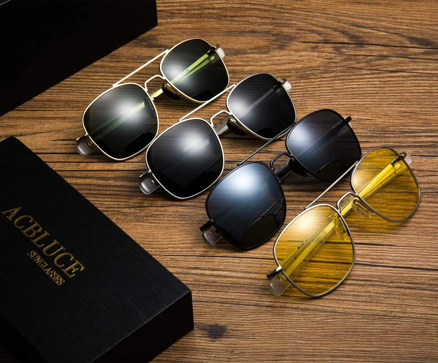 Mens Aviator Sunglasses 53mm TAC Polarized Lense Pilot Military Style Metal Frame with Bayonet Temples
