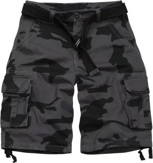 Mens Cargo Shorts Relaxed Fit Camo Casual Shorts Multi-Pocket Work Shorts with Pockets 11" Inseam