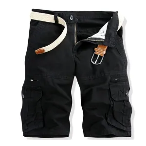 Men's Classic Twill Cargo Shorts Rugged Flex Relaxed Fit Canvas Cargo Short Multi Pocket Casual Outdoor Hiking Shorts (36,Black)