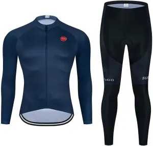 Men's Cycling Jersey Set Long Sleeve Cycling Clothing Road Bike Shirts Bicycle Jersey with 20D Gel Padded Long Pants