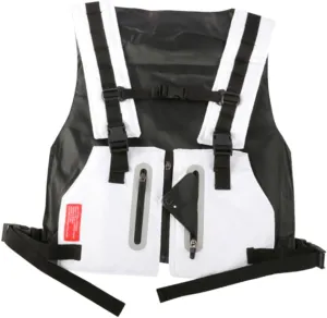 Men's Multi-Pocket Reflective Vest for Fitness Cycling Hiking Camping White