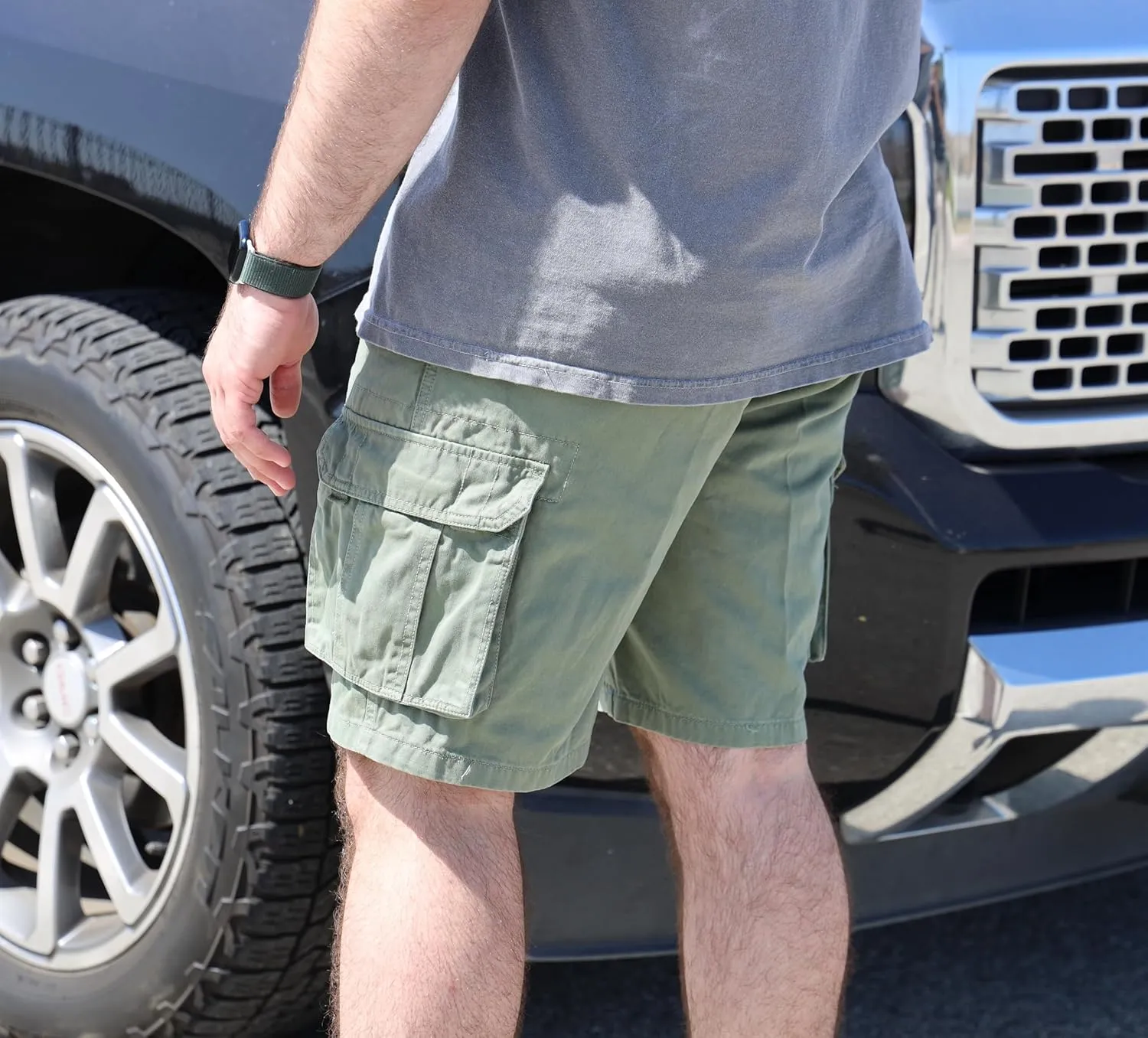 Men's Twill Cargo Shorts Cotton Lightweight Multi Pocket Casual Outdoor Hiking Shorts