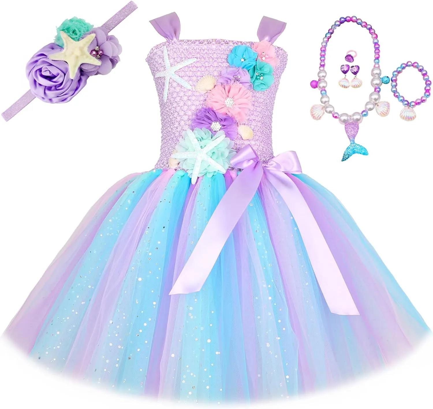 Mermaid Costume for Girls Birthday Party Gifts Halloween Tutu Princess Dress Outfits