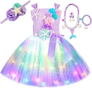 Mermaid Costume for Girls Birthday Party Gifts Halloween Tutu Princess Dress Outfits