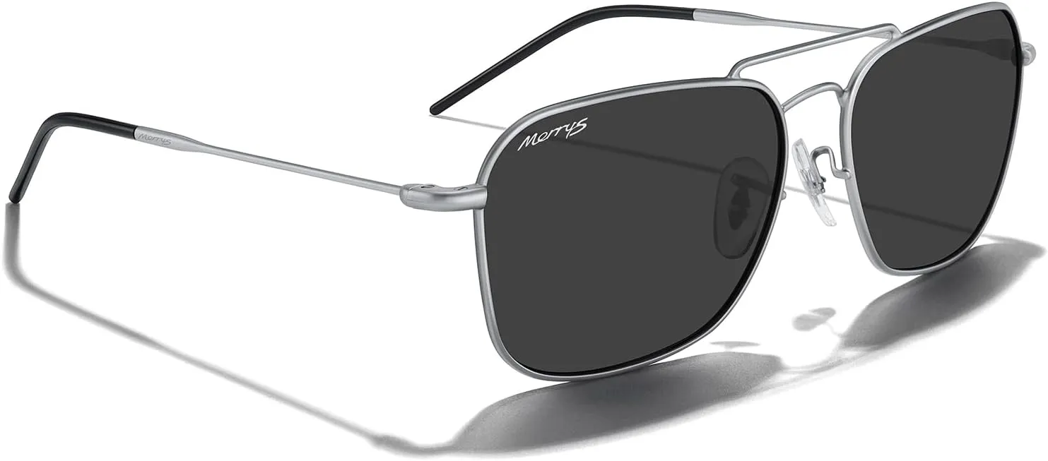 MERRY'S Retro Metal Square Aviator Polarized Sunglasses for Men Women S6028