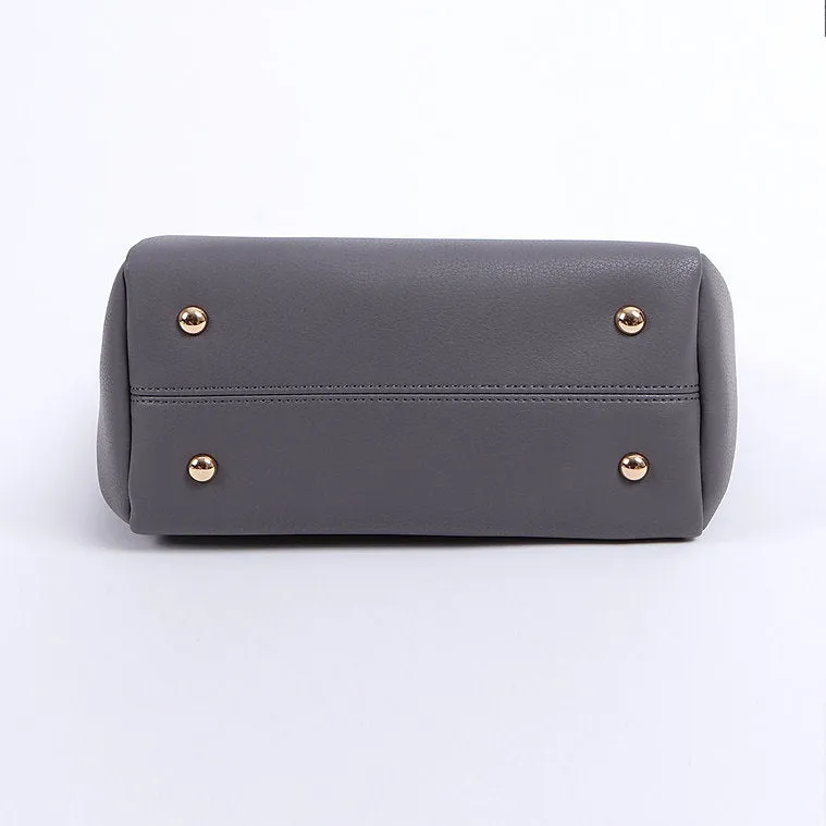 METAL HANDLE TOTE BAG-GREY TB7010A