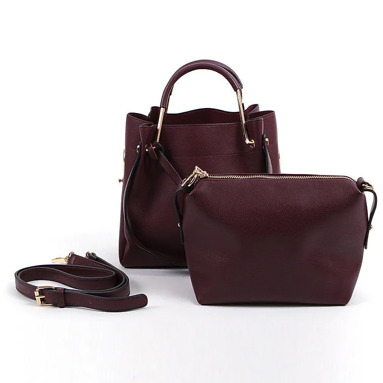 METAL HANDLE TOTE BAG-WINE TB7010A