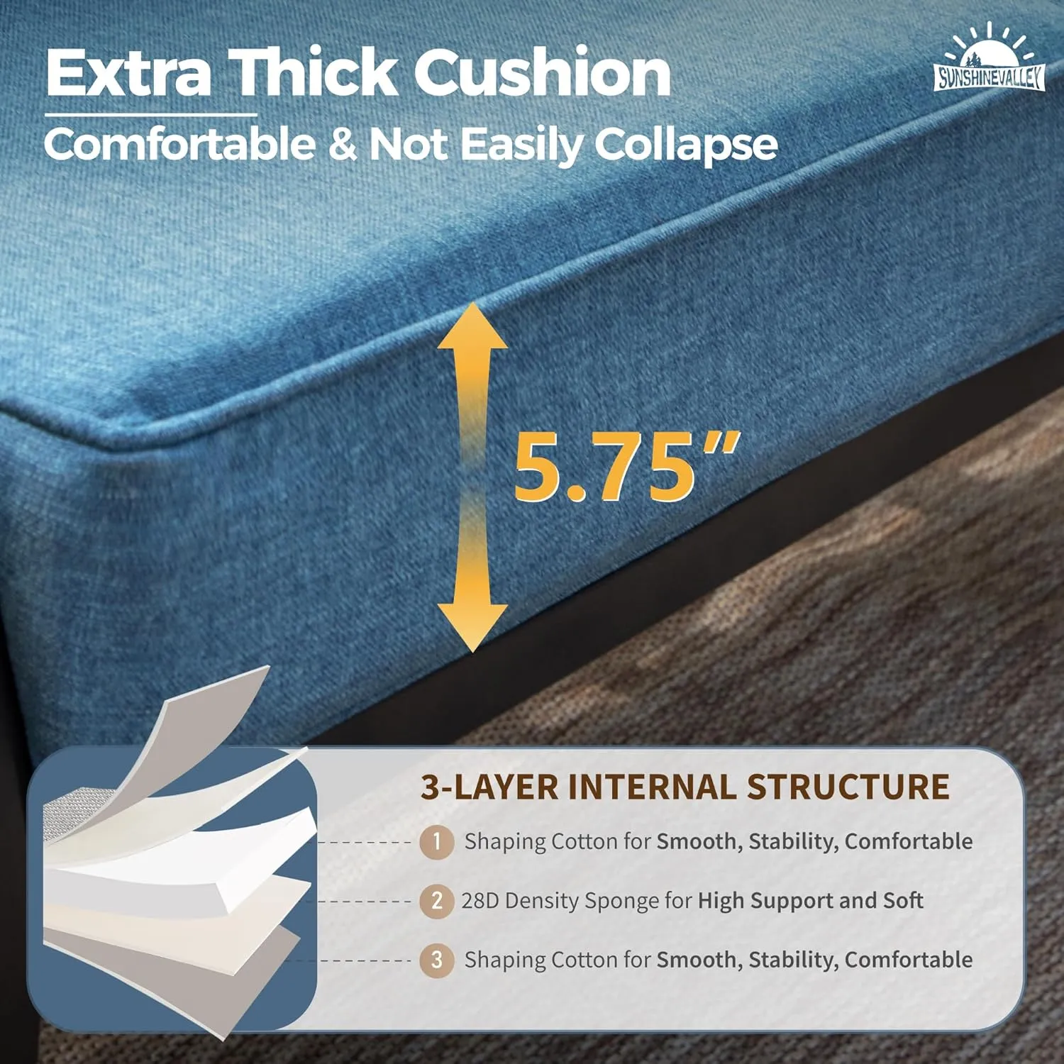 Metal Outdoor Swivel Patio Chairs Set of 2 with 5.75" Extra Thick Cushion, 2 Piece High Back Swivel Rocker Patio Chairs Outdoor Furniture Seating for Deck Balcony Front Porch, Navy