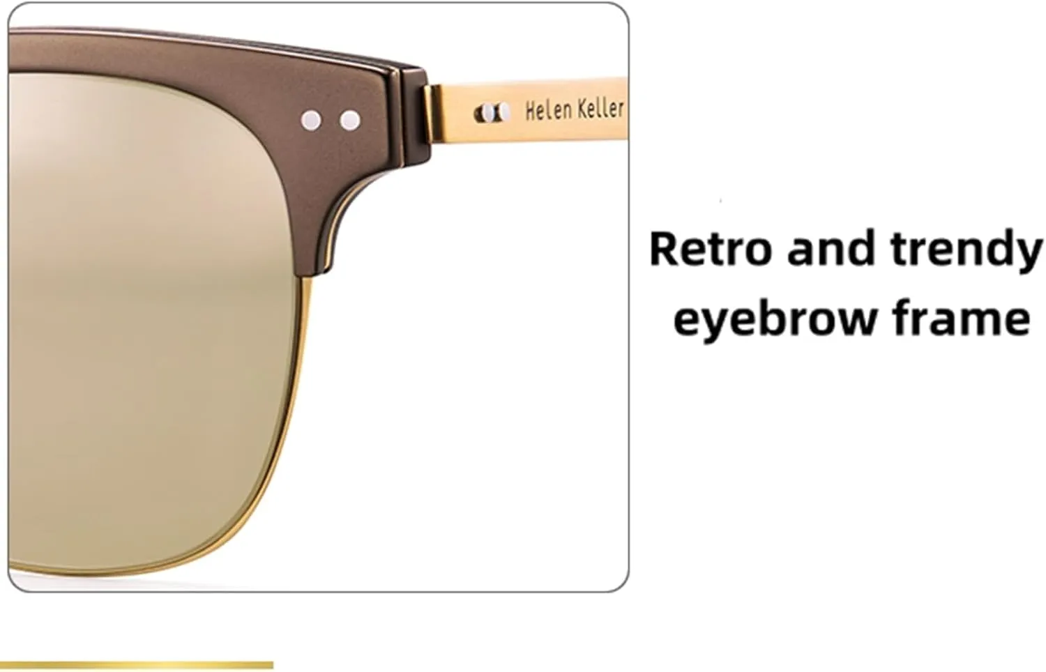 Metal Polarized Sunglasses Men Semi Rimless Frame Wayfarer Sun Glasses Horn Rimmed Shades Driving UV Blocking