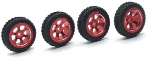 Metal Upgrade Racing Wheel Soft Tire Skin for WLtoys 1/28 284131 K969 K979 K989 K999 P929 P939 Mini-D Mini-Q Mini-Z RC Car Parts(Red)