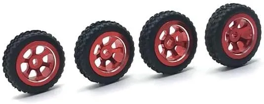 Metal Upgrade Racing Wheel Soft Tire Skin for WLtoys 1/28 284131 K969 K979 K989 K999 P929 P939 Mini-D Mini-Q Mini-Z RC Car Parts(Red)