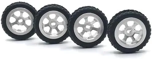 Metal Upgrade Racing Wheel Soft Tire Skin for WLtoys 1/28 284131 K969 K979 K989 K999 P929 P939 MINI-D MINI-Q MINI-Z RC Car Parts(Silver)