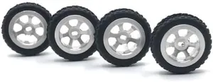 Metal Upgrade Racing Wheel Soft Tire Skin for WLtoys 1/28 284131 K969 K979 K989 K999 P929 P939 MINI-D MINI-Q MINI-Z RC Car Parts(Silver)