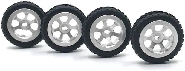 Metal Upgrade Racing Wheel Soft Tire Skin for WLtoys 1/28 284131 K969 K979 K989 K999 P929 P939 MINI-D MINI-Q MINI-Z RC Car Parts(Silver)