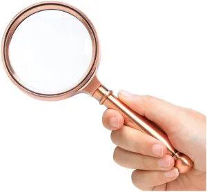 Microscope Accessories Kit 70mm 8X Metal Frame Portable Handheld Magnifying Glass for Reading Magnifier with Box Microscope Slides
