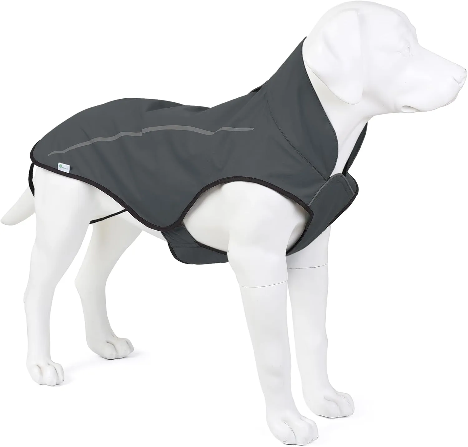 Mile High Life Dog Raincoat, Adjustable Waterproof Reflective Rain Jacket for Small Medium Large Dogs, Lightweight Breathable Pet Rain Coat with Leash Hole(Dark Gray,XXS Chest 16-19")