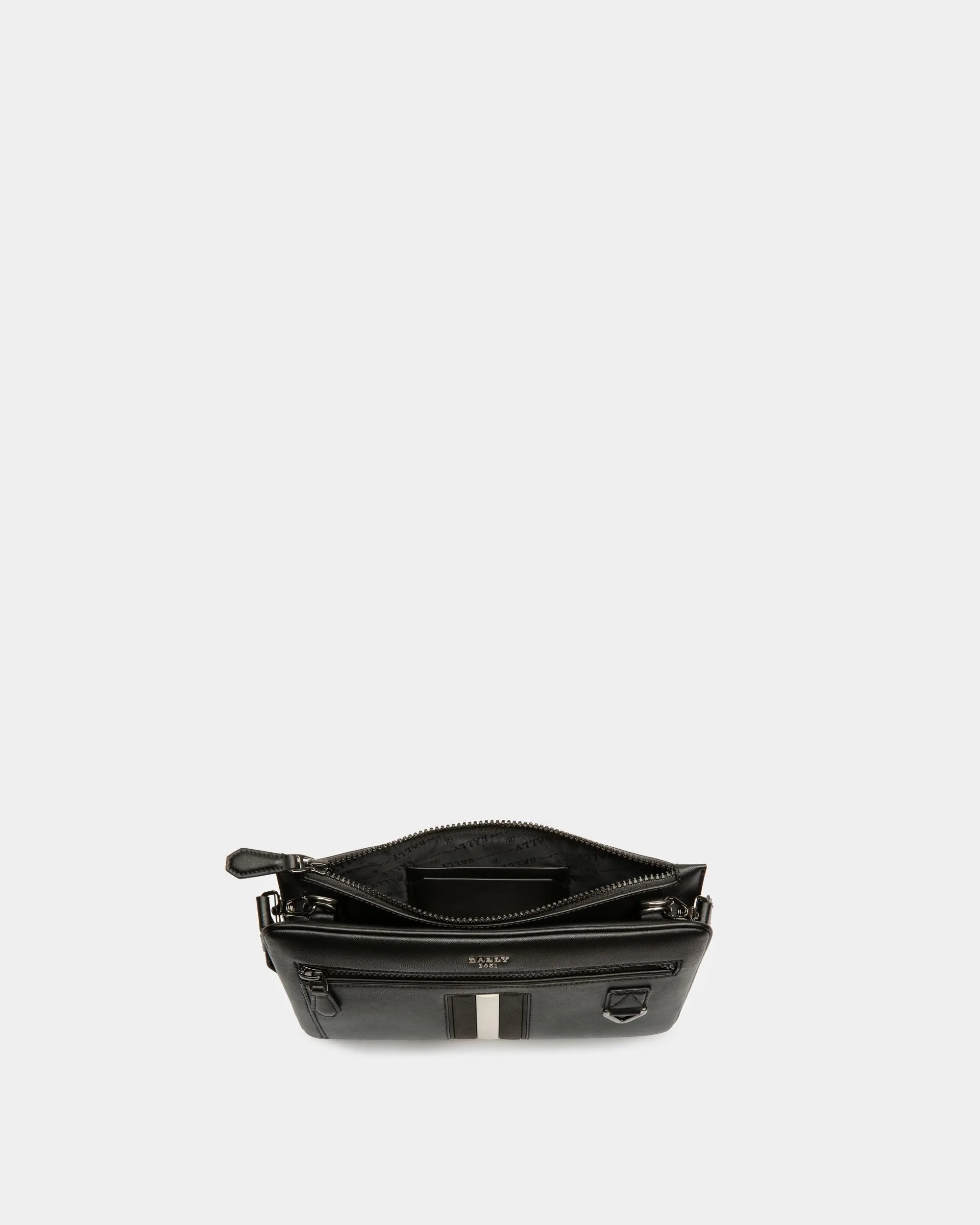 Milvar Recycled Leather Crossbody Bag In Black