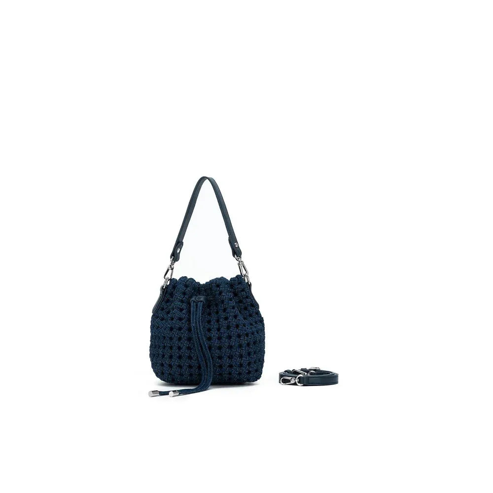 Mindy bucket Bag Denim Blue & Off White