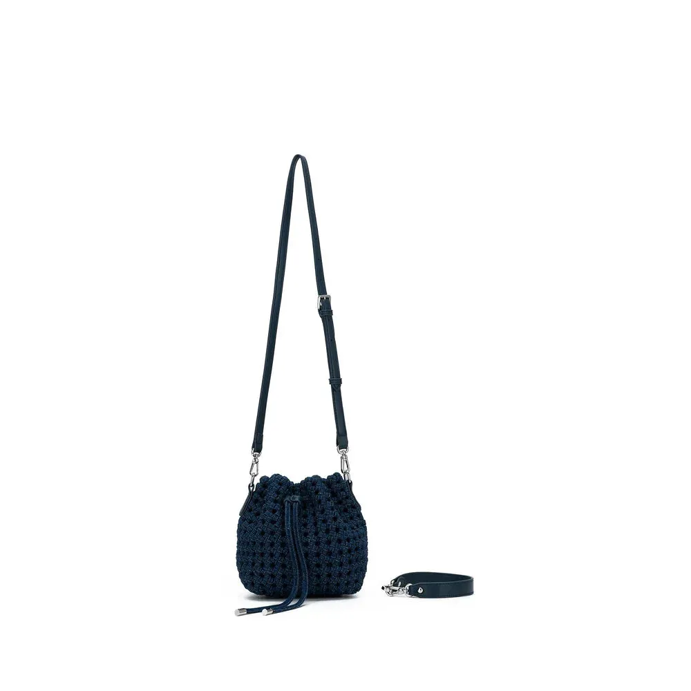 Mindy bucket Bag Denim Blue & Off White