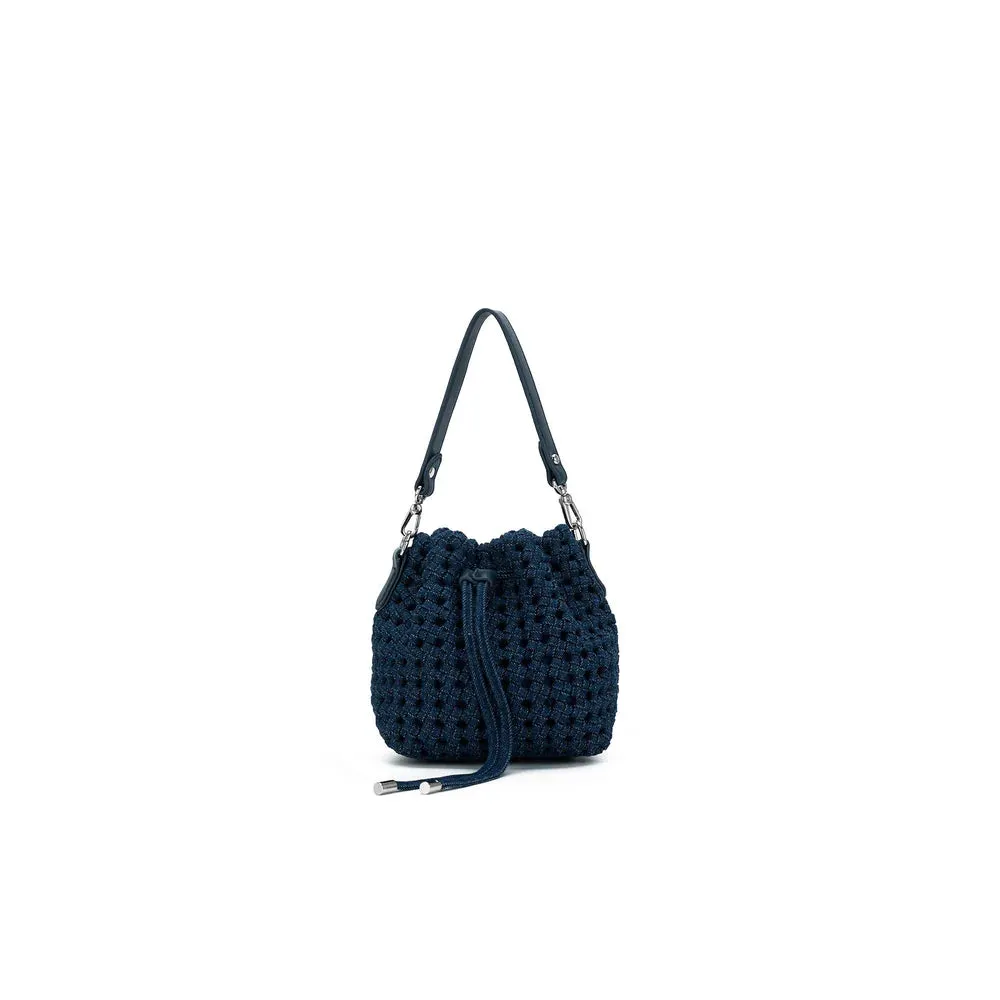Mindy bucket Bag Denim Blue & Off White