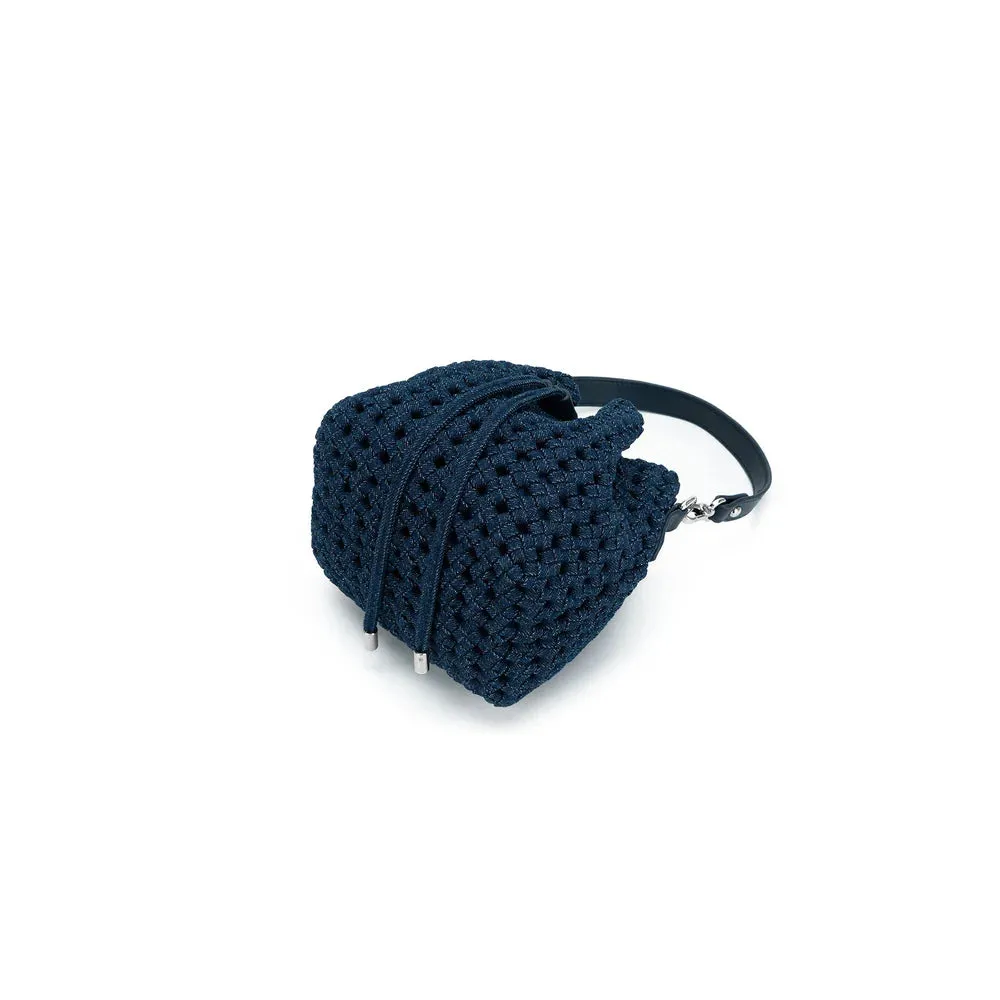 Mindy bucket Bag Denim Blue & Off White