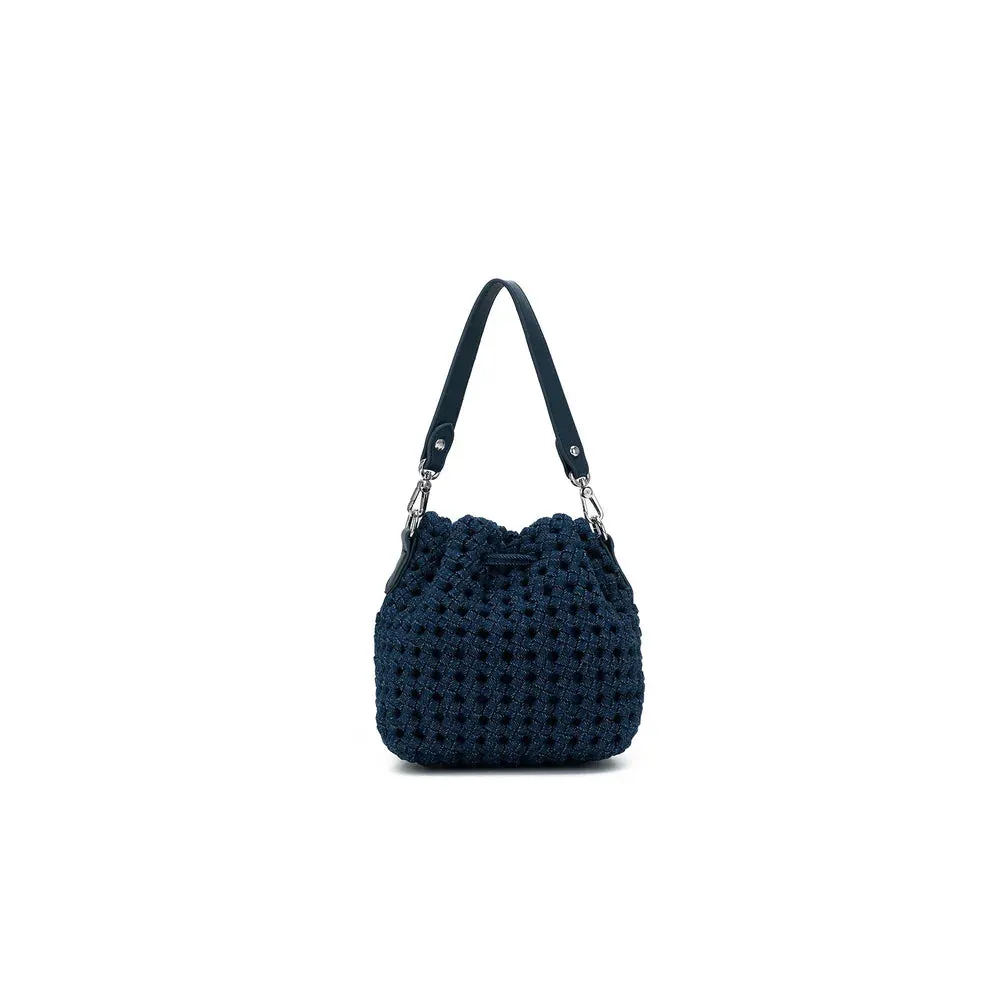 Mindy bucket Bag Denim Blue & Off White