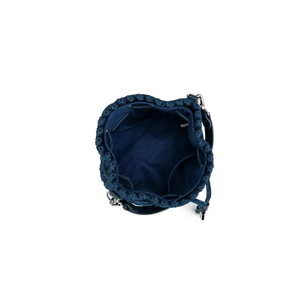 Mindy bucket Bag Denim Blue & Off White