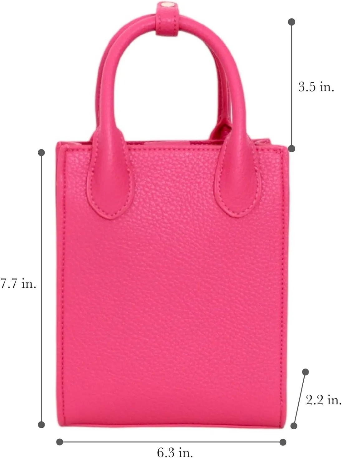 Mini Tote Crossbody Bag, Purse for Women and Girls with Adjustable Strap, Cardholder Pocket | Pebble Grain Vegan Leather