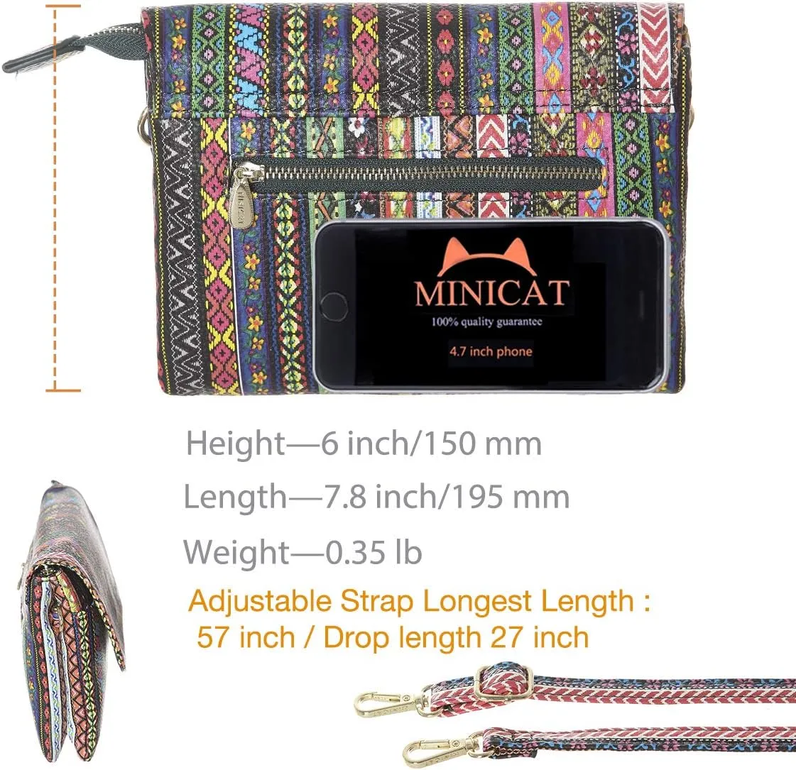 MINICAT Roomy Pockets Small Crossbody Bags Cell Phone Sling Bag Wallet Purses for Women