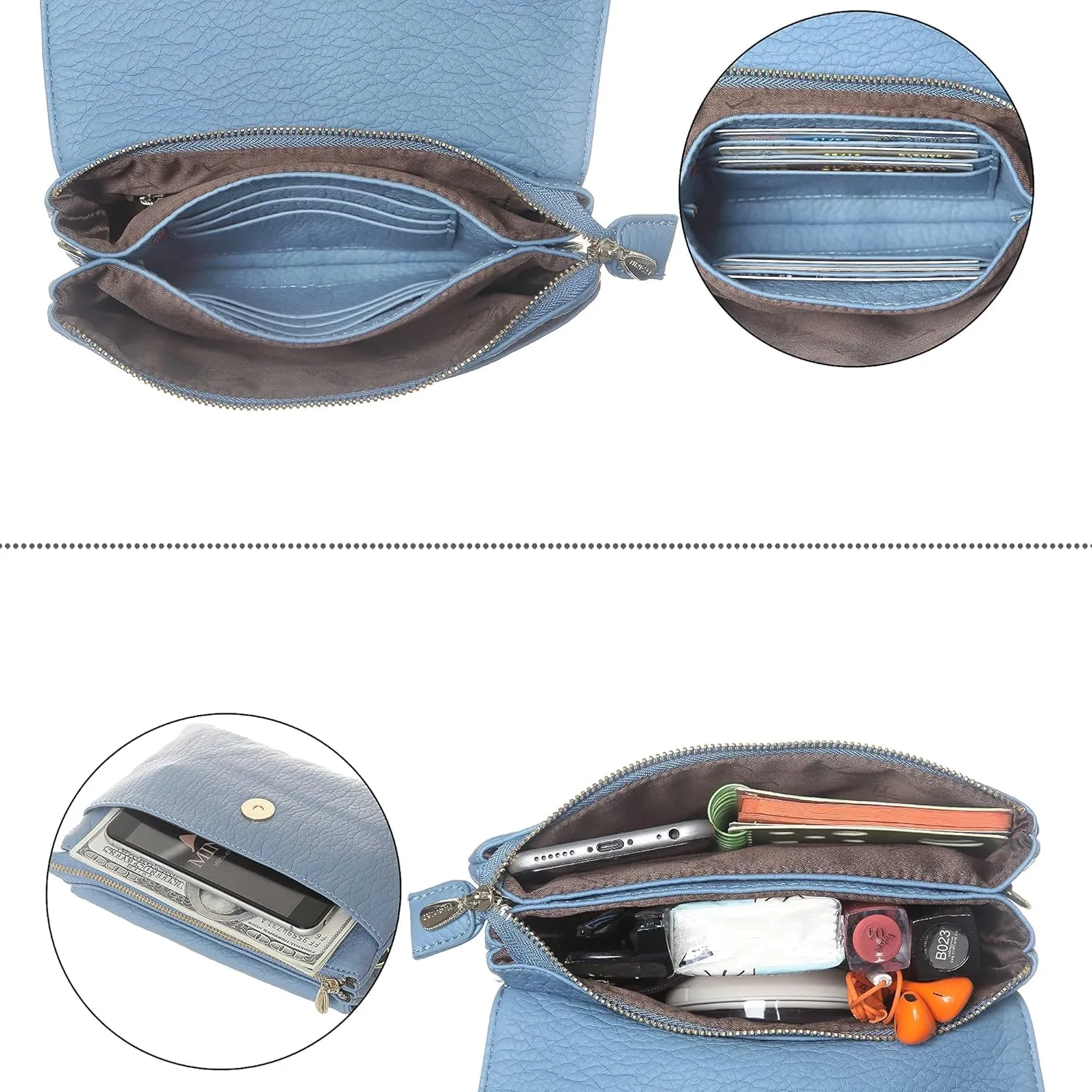 MINICAT Roomy Pockets Small Crossbody Bags Cell Phone Sling Bag Wallet Purses for Women