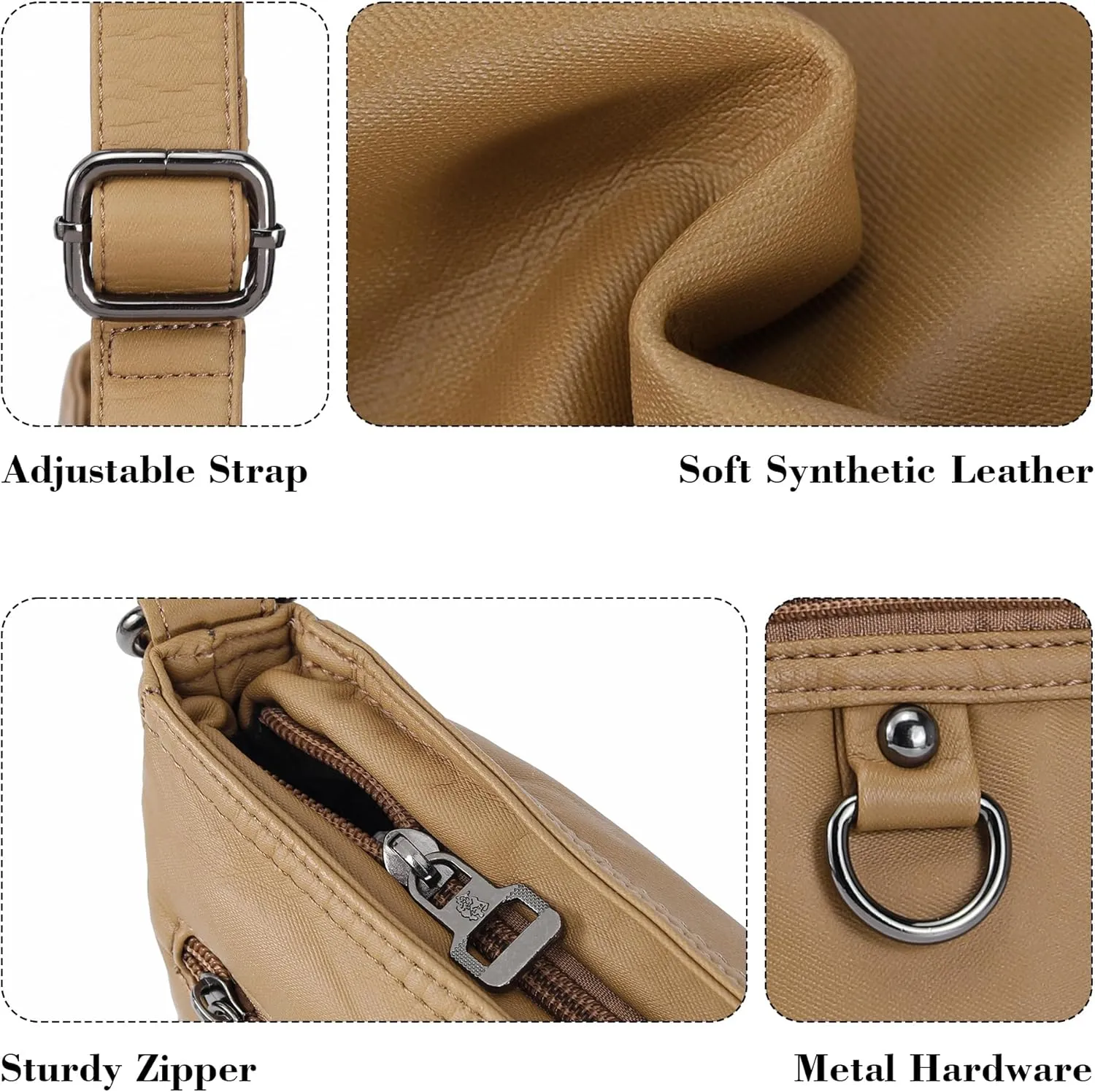 MINICAT Small Crossbody Purse Soft Synthetic Leather Crossbody Bags for Women