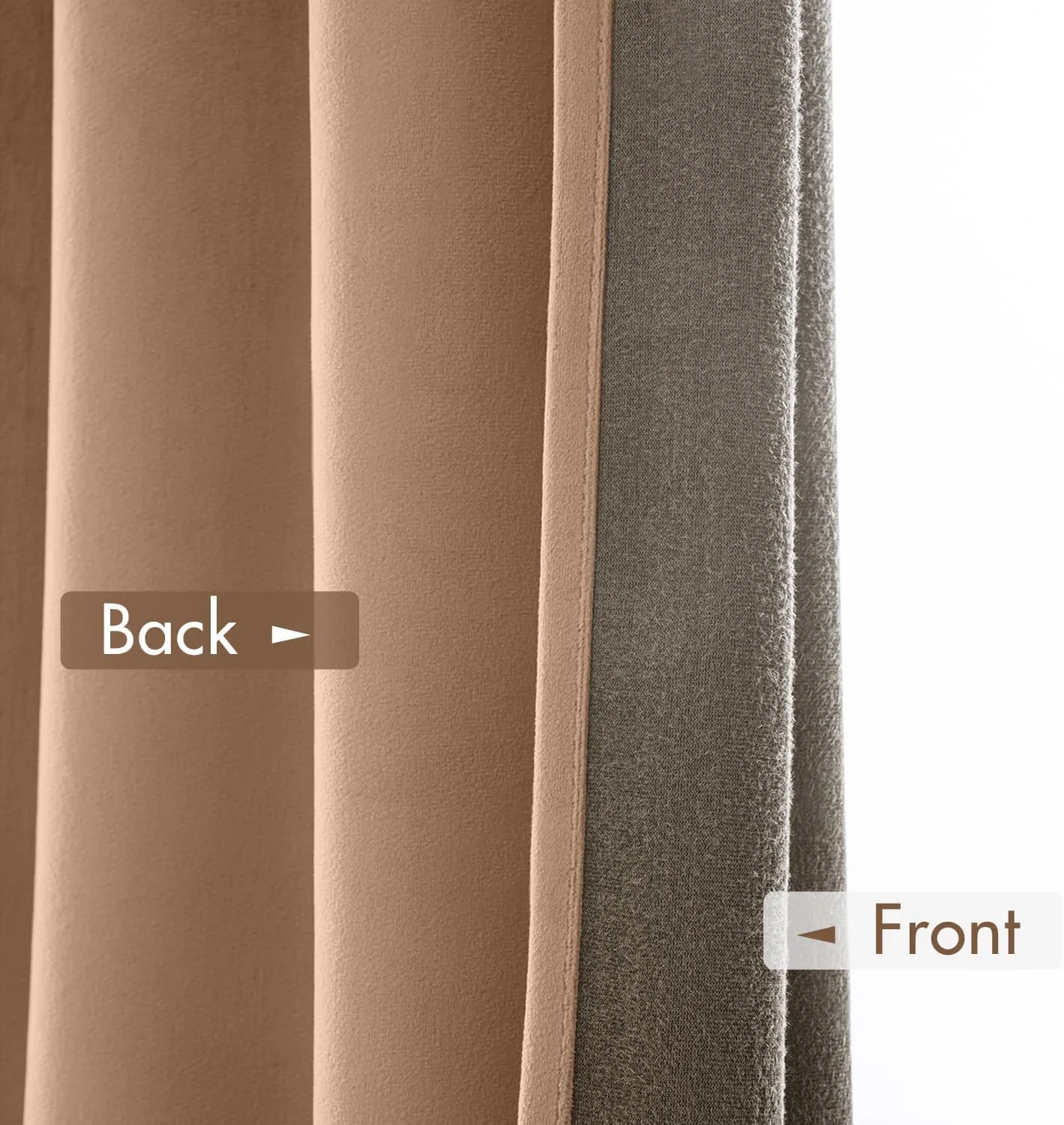 MIULEE Blush Beige Velvet Curtains Thermal Insulated Blackout Curtain Drapes for Bedroom Living Room Darkening 84 Inches Long Curtains Panels Rod Pocket Set of 2