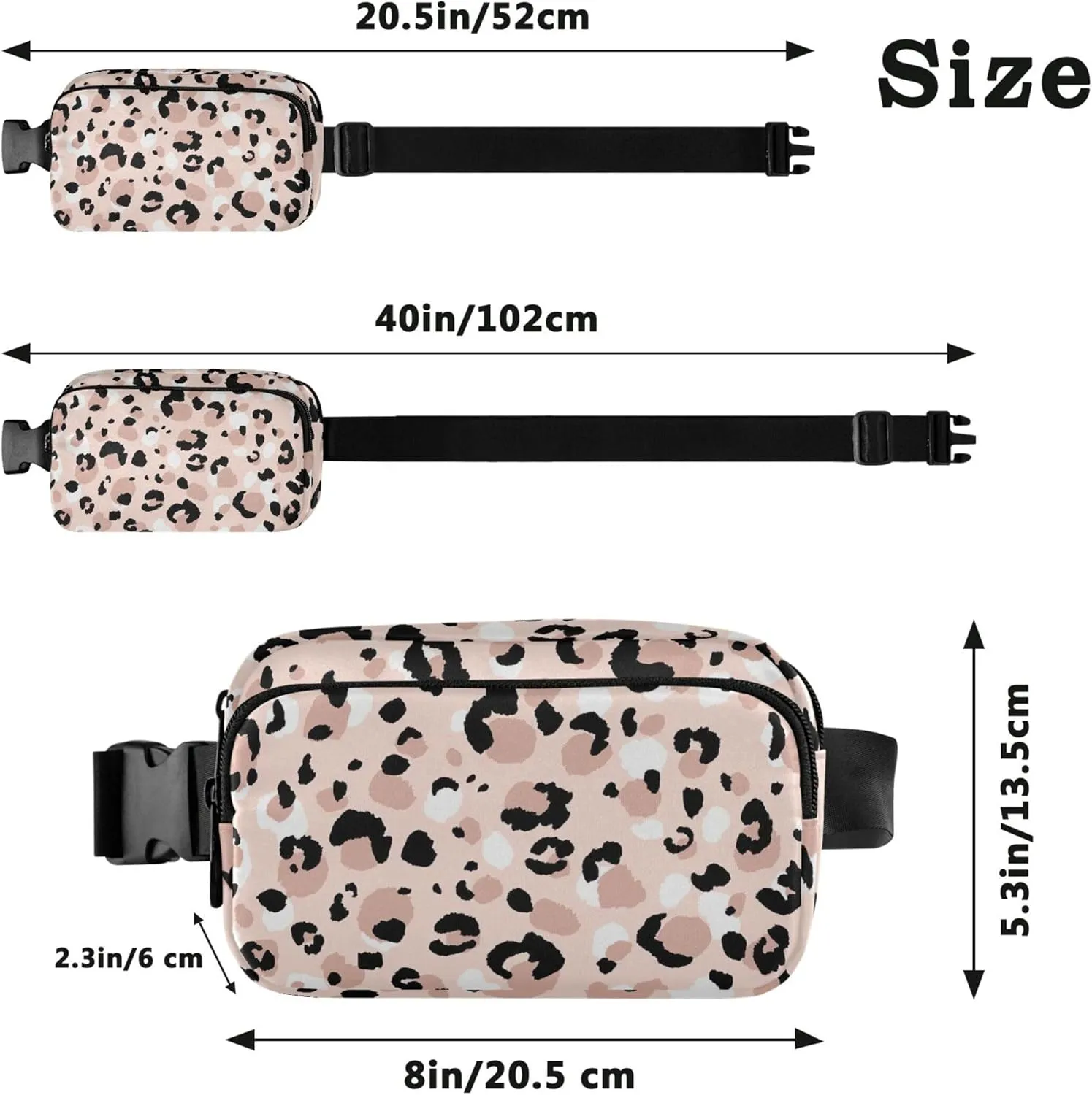 Modern Leopard Animals Cute Fanny Packs Women Hip Pouch Belt Bag Waterproof Funny Waist Pack for Women