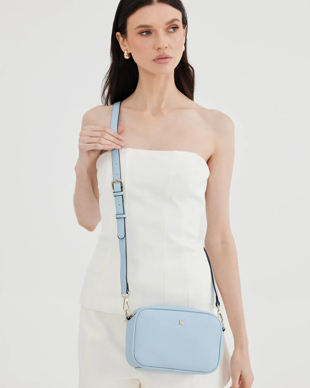 Monica Camera Crossbody Bag   Stripe Bag Strap