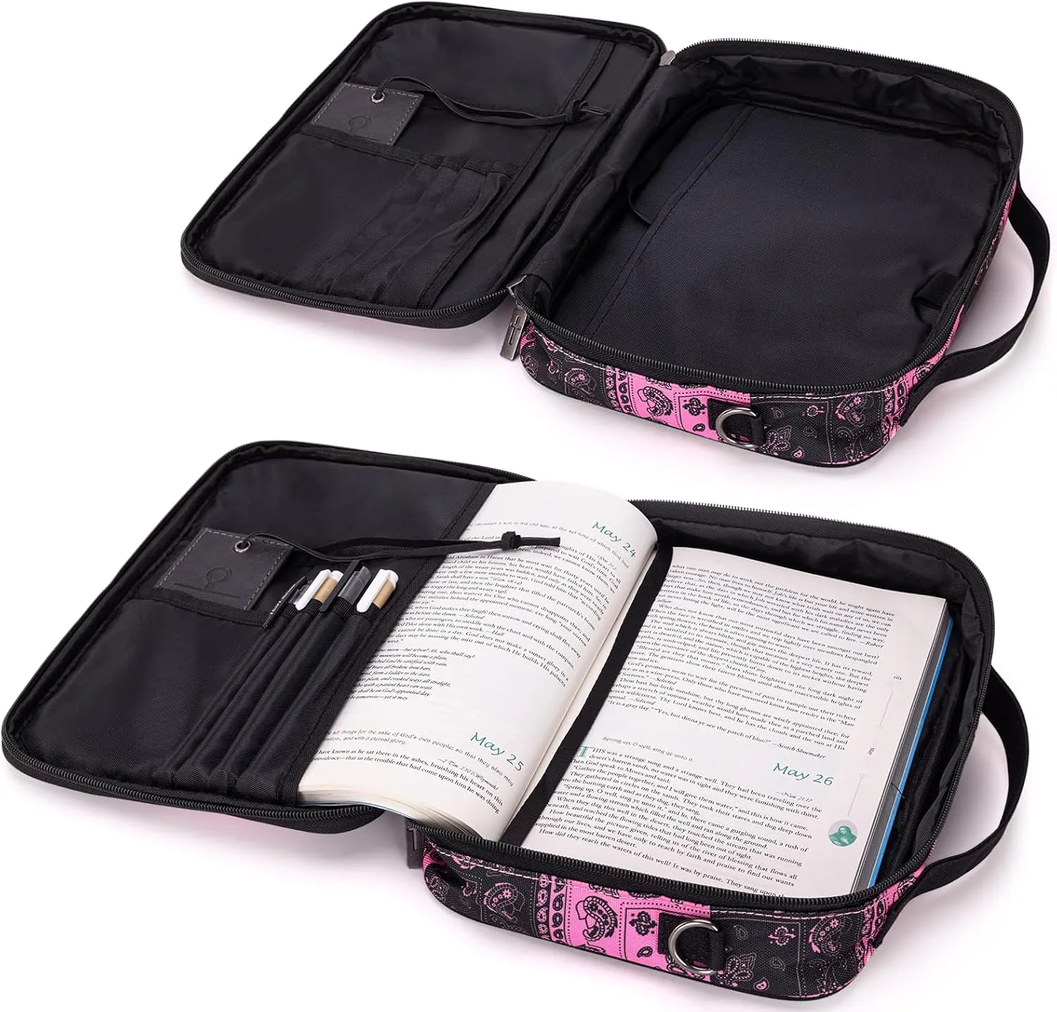 Montana West Bible Covers for Women Men with Leather Bookmark Carrying Book Case Church Bag Outdoor Protective