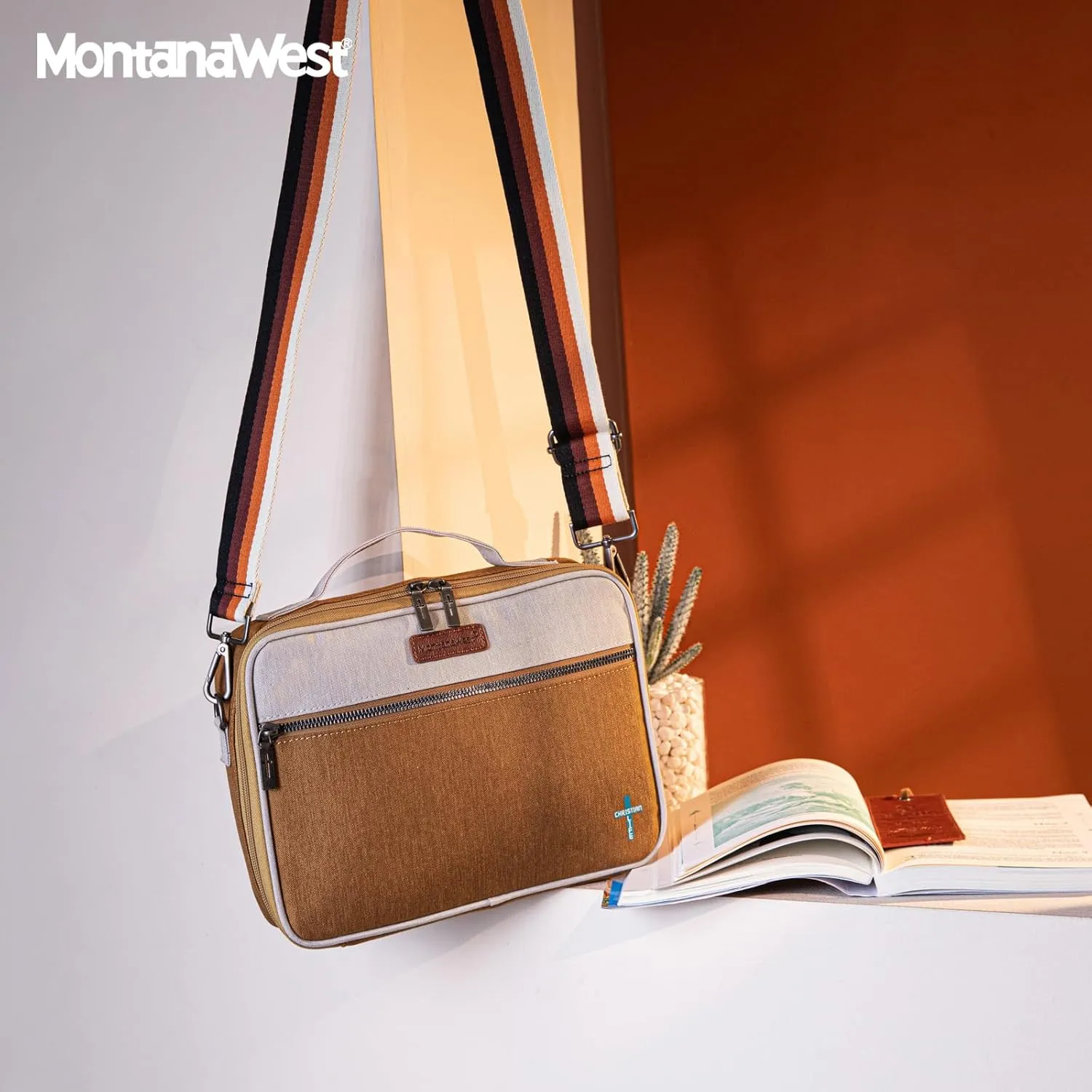Montana West Bible Covers for Women Men with Leather Bookmark Carrying Book Case Church Bag Outdoor Protective
