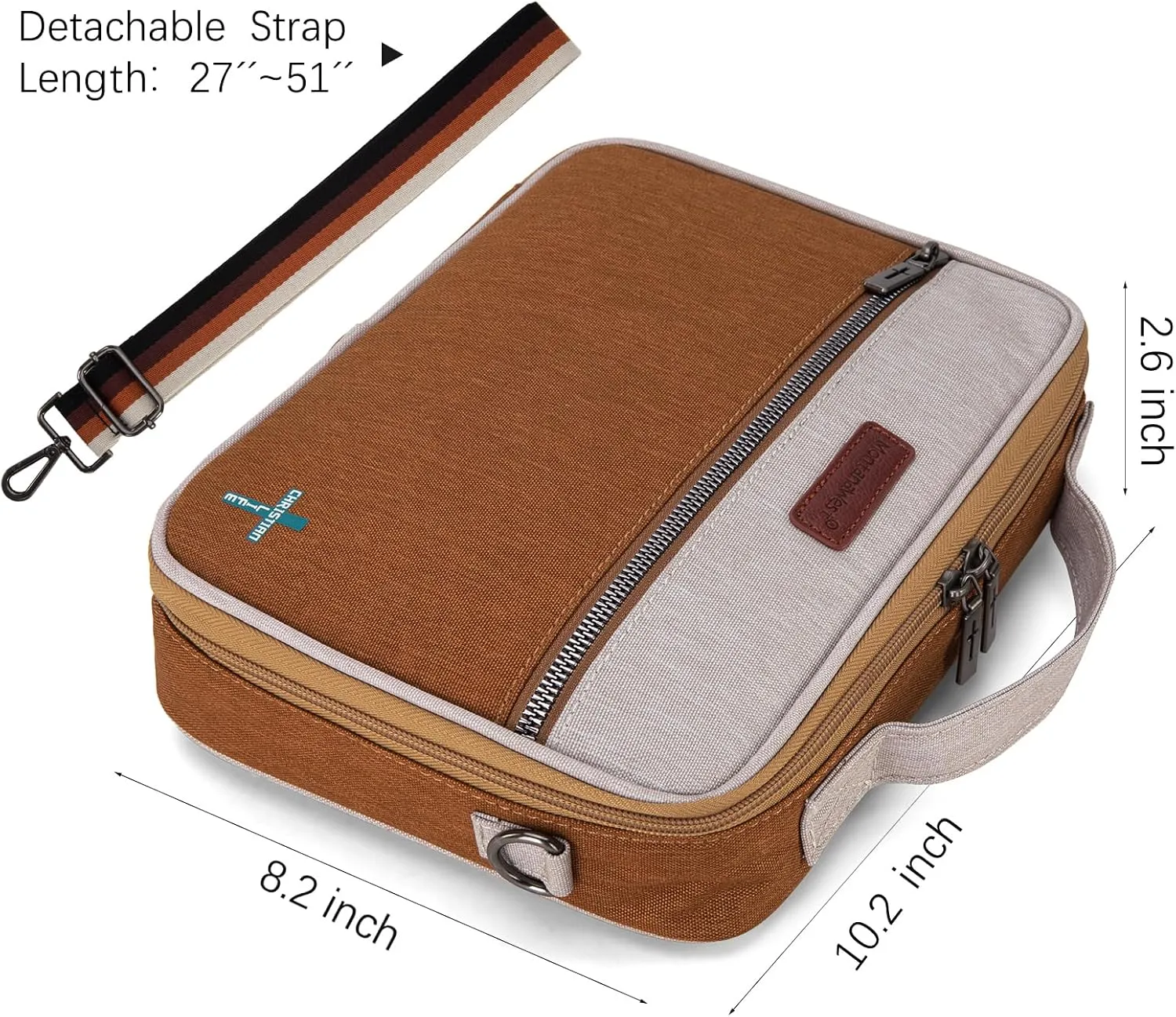 Montana West Bible Covers for Women Men with Leather Bookmark Carrying Book Case Church Bag Outdoor Protective