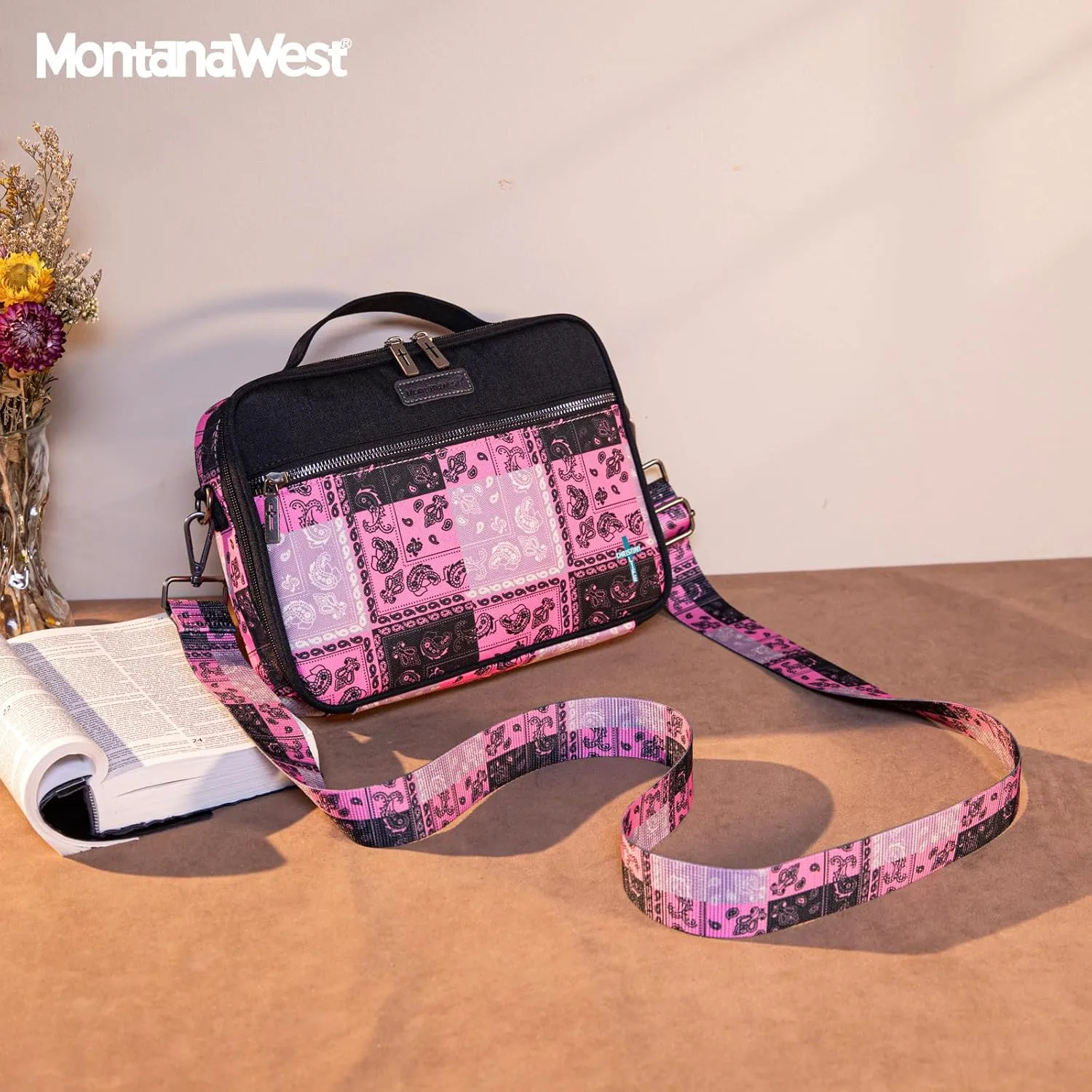 Montana West Bible Covers for Women Men with Leather Bookmark Carrying Book Case Church Bag Outdoor Protective
