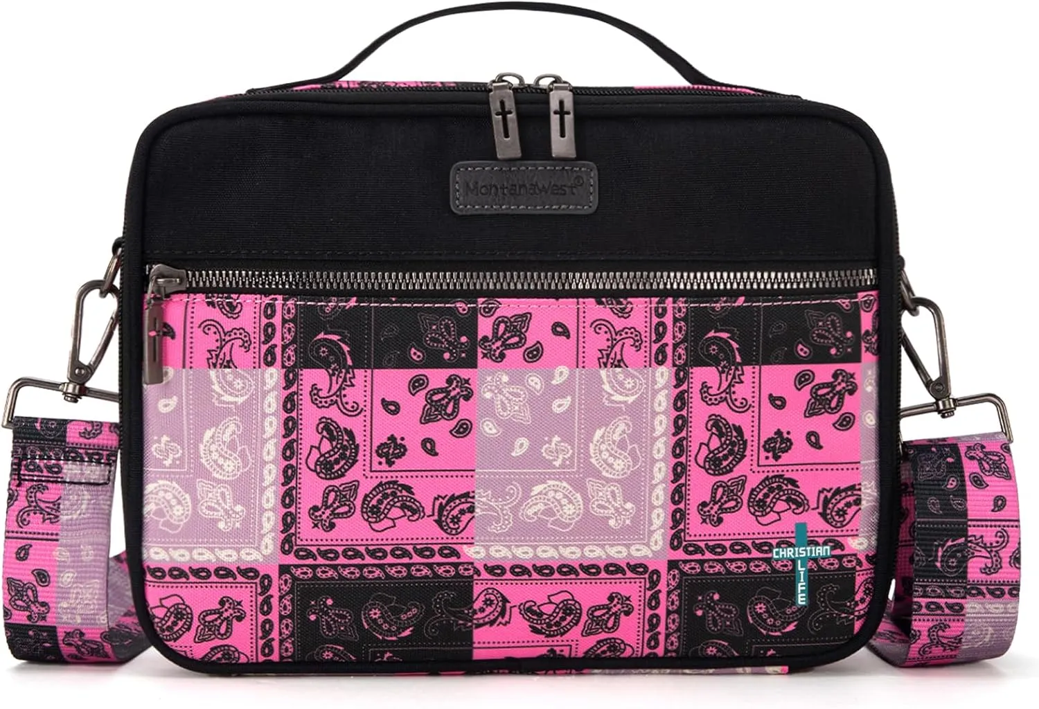 Montana West Bible Covers for Women Men with Leather Bookmark Carrying Book Case Church Bag Outdoor Protective
