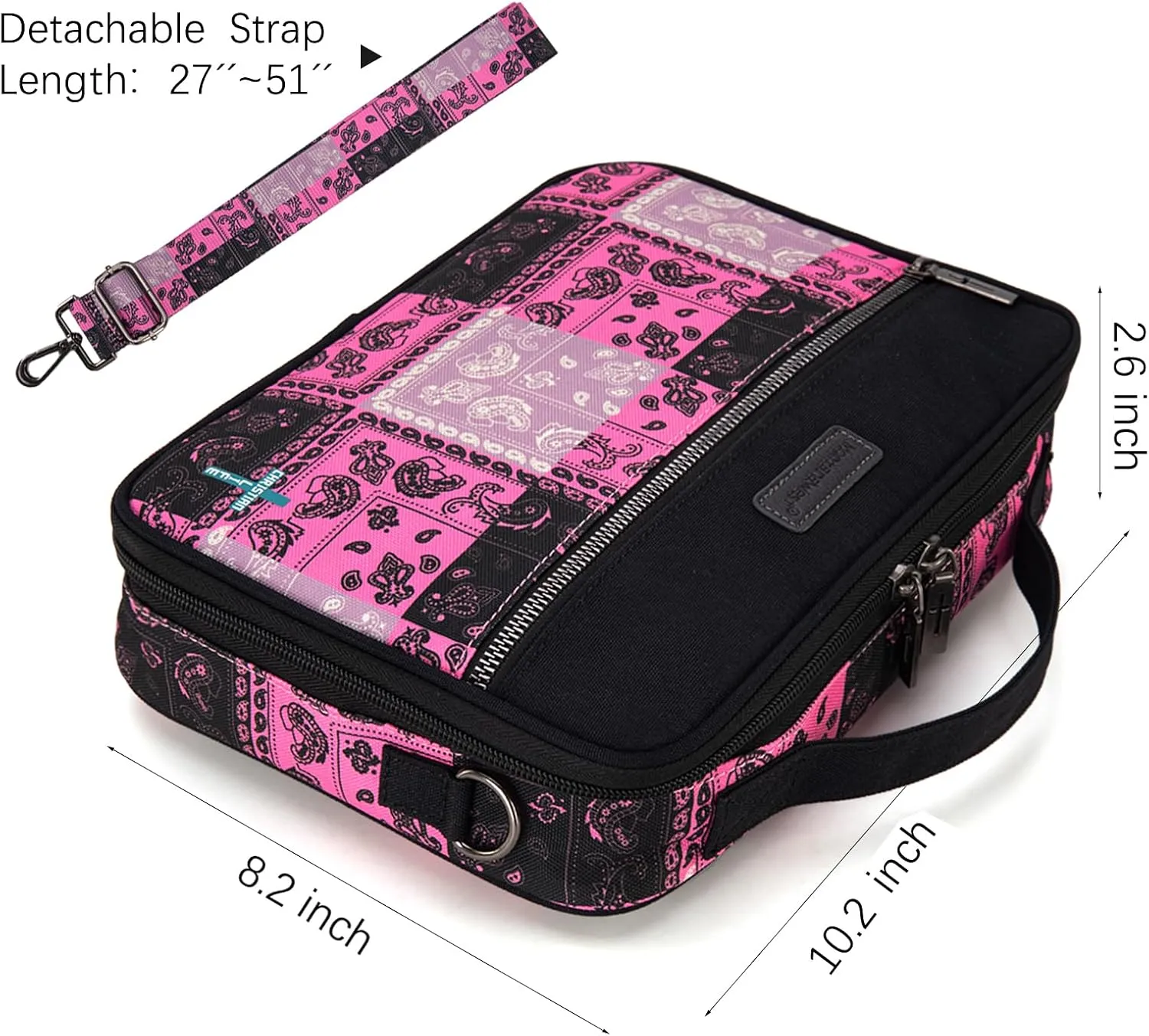Montana West Bible Covers for Women Men with Leather Bookmark Carrying Book Case Church Bag Outdoor Protective