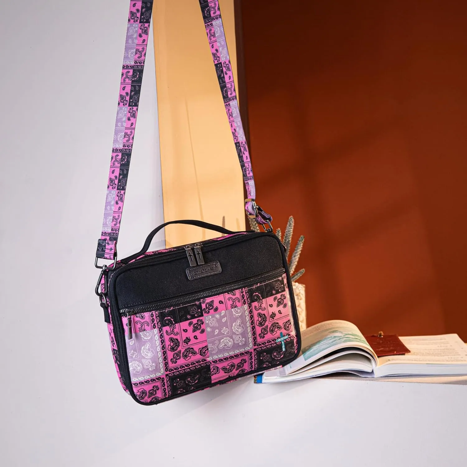 Montana West Bible Covers for Women Men with Leather Bookmark Carrying Book Case Church Bag Outdoor Protective