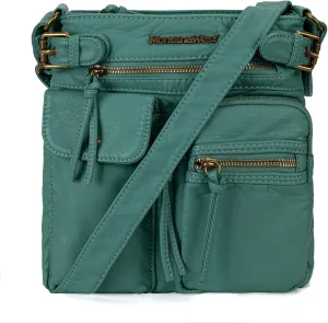 Montana West Crossbody Bag for Women Soft Washed Leather Multi Pocket crossbody handbags