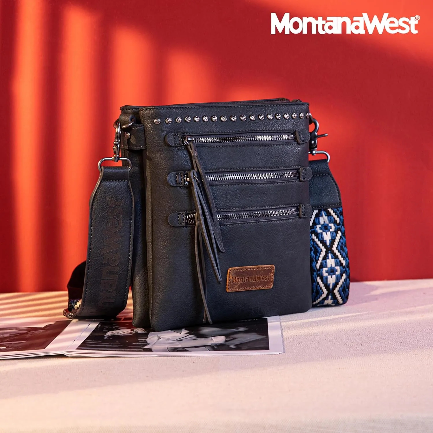 Montana West Crossbody Bags for Women Multi Pocket Cross Body Bag Purses with Guitar Strap
